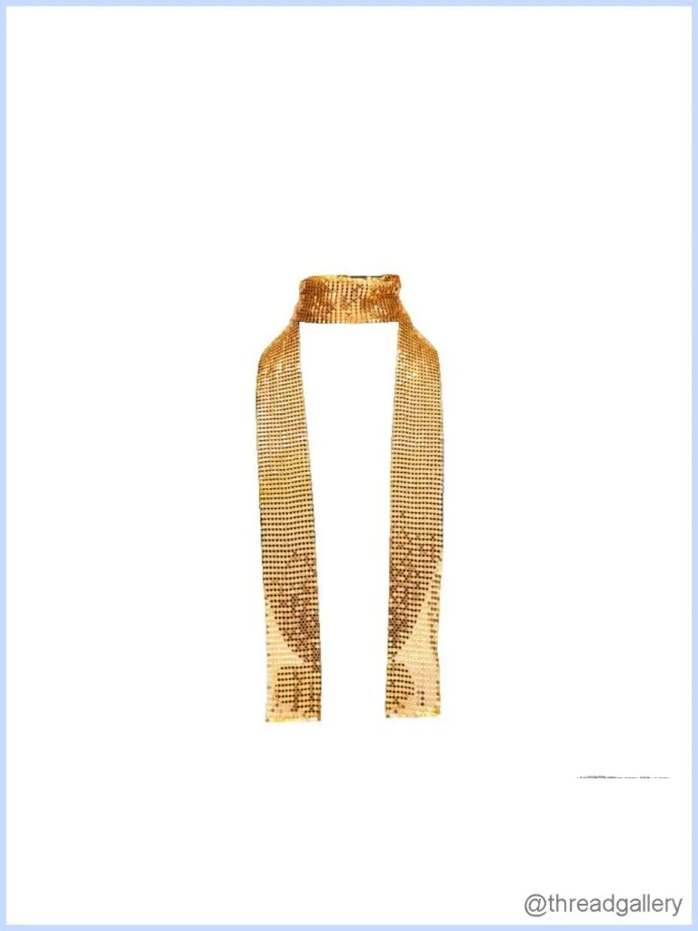Women Sequin Mesh Scarf Necklace - Long Glitter Thin Neck Tie for Party